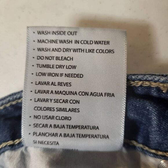 Kancan Boyfriend Distressed Low Rise Skinny Denim Jeans Medium Wash Size 3/25 - Picture 9 of 12